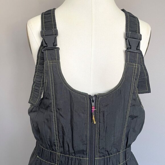 Vintage 80s Black Insulated Ski Pants Bib Overalls - Small - Picture 4 of 10